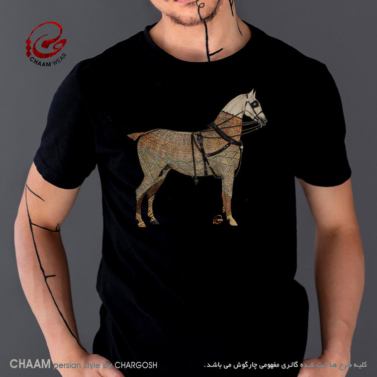 تیشرت مردانه سنتی با شعر رندان سلامت میکنند جان را غلامت میکنند برند چام از گالری چارگوش 55571