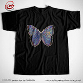تیشرت مشکی هنری سنتی با شعر شمع تویی جان چو پروانه را برند چام از گالری چارگوش 8117