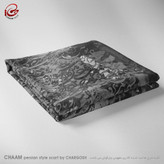 شال نقاشیخط هنری ایرانی چام با شعر مزرع سبز فلک دیدم و داس مه نو از گالری چارگوش 1111