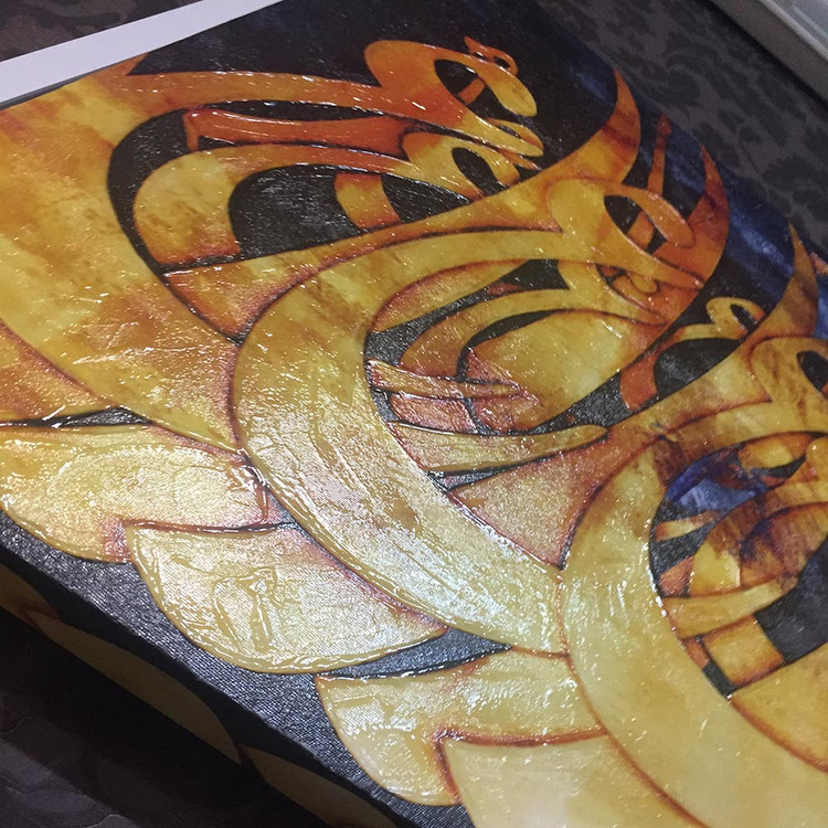 تابلو بوم نقاشیخط هنری مدرن ایرانی گالری چارگوش مدل 2644