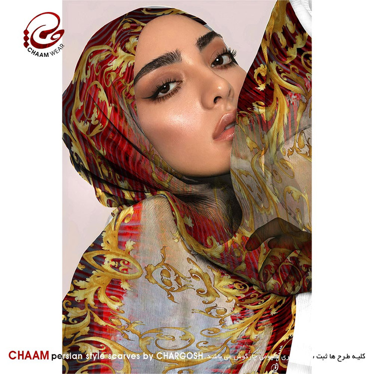 شال مدرن و هنری ایرانی چام با طرح نقش و نگاره از گالری چارگوش 1152