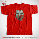 تیشرت یقه گرد قرمز طرح پروانگی برند چام از گالری چارگوش 2906
