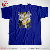 تیشرت هنری آبی نفتی طرح دو ه تنیده در هم برند چام از گالری چارگوش 2860