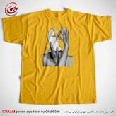 تیشرت هنری زرد خردلی طرح گلچهره برند چام از گالری چارگوش 2316