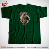 تیشرت هنری سبز تیره طرح هیچ در دایره برند چام از گالری چارگوش 2322