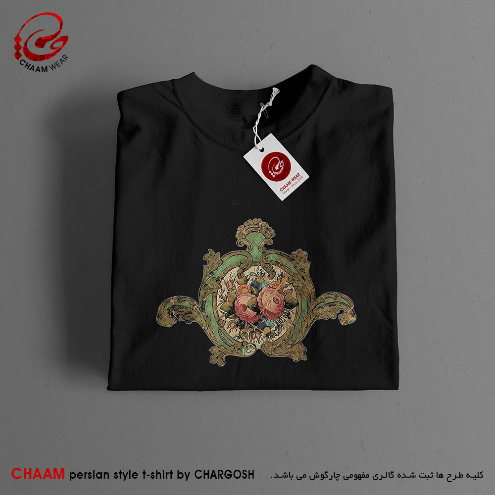 CHAAM persian tshirt Two red roses in a stucco frame design 1104