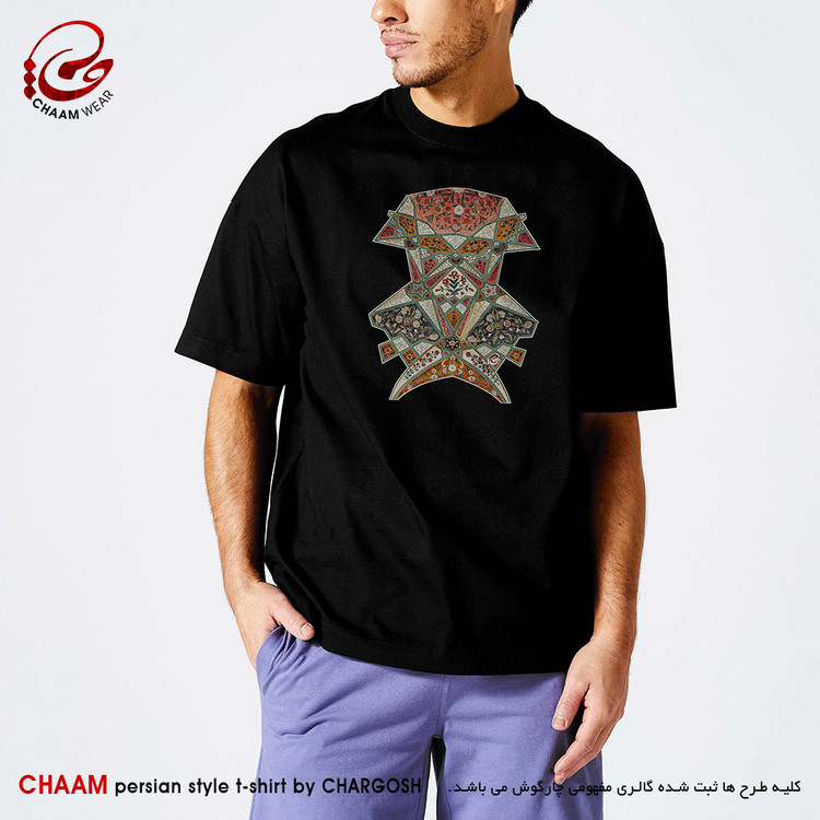 تیشرت مردانه هنری ایرانی با طرح مقرنسی از آسمان برند چام 1106