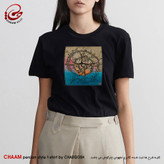 تیشرت زنانه هنری ایرانی با طرح شیری از جمع شیران ژیان برند چام 1108