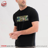 تیشرت مردانه مدرن هنری ایرانی با طرح در نظربازیِ ما بیخبران حیرانند برند چام 2306