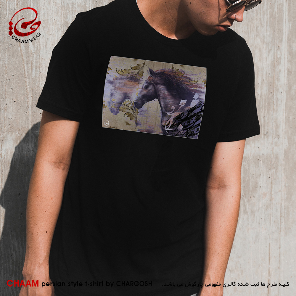 تیشرت مردانه مدرن هنری با شعر خوش خرامان می روی ای جان جان بی من مرو برند چام 2826
