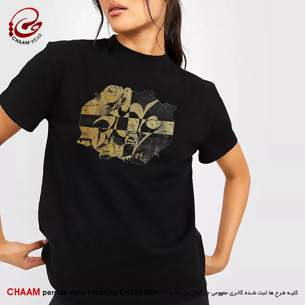 تیشرت هنری زنانه ایرانی با طرح من دوش به تازه عهد کردم برند چام 2873