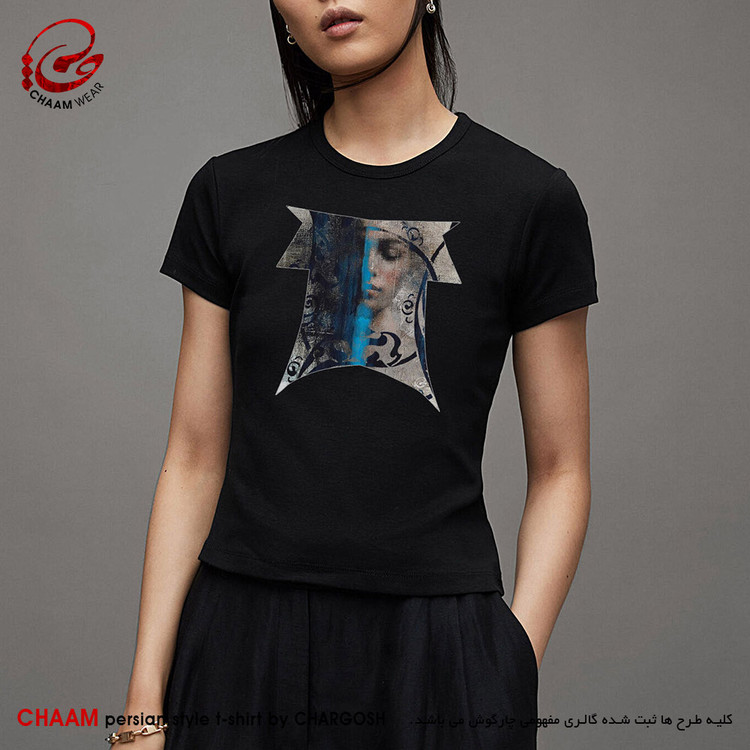 تیشرت زنانه هنری ایرانی با طرح چهره ای در مقرنس برند چام 2880