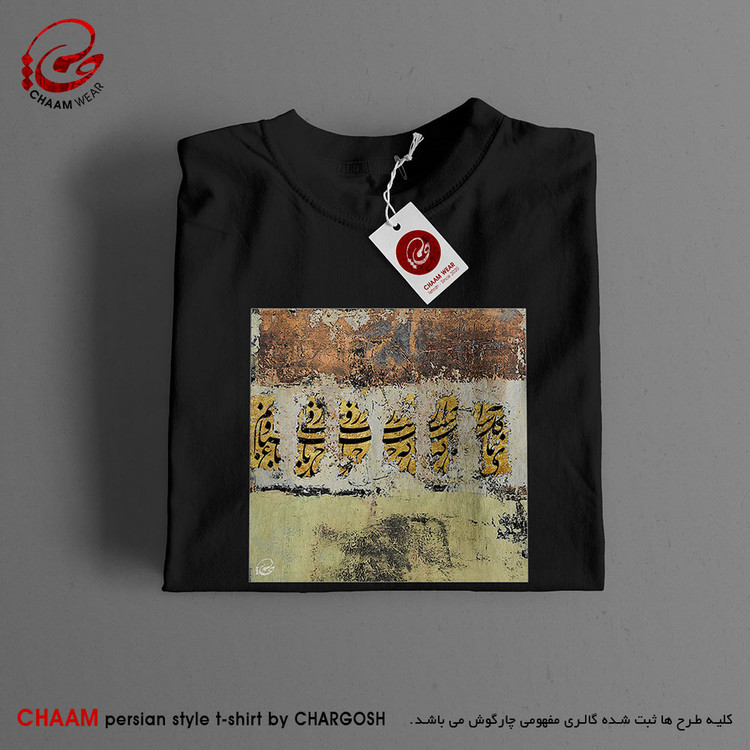 تیشرت مدرن هنری نقاشیخط با شعر بنمای رخ که باغ و گلستانم آرزوست برند چام 2886