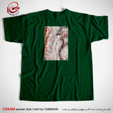 تیشرت سبز هنری ایرانی با شعر روشنیِ طلعتِ تو ماه ندارد برند چام 6423