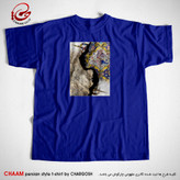 تیشرت آبی هنری ایرانی با شعر ای یوسف خوش نام ما خوش میروی بر بام ما برند چام 7218