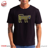 تیشرت مردانه هنری ایرانی با طرح آنتیک ببر ایلات خمسه برند چام 11019