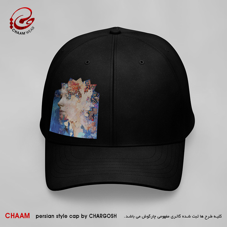 کلاه کپ هنری با طرح چهره بانو ای در مقرنس