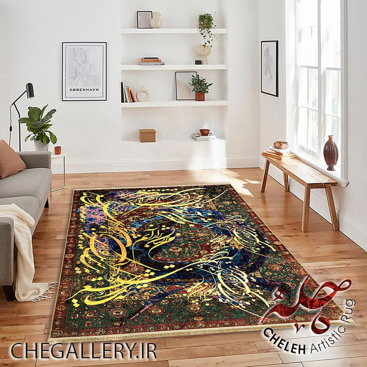 فرش معاصر آنتیک ایرانی با طرح پریشانی در تار و پود با الهام از شعر استاد فاضل نظری از گالری چارگوش 266