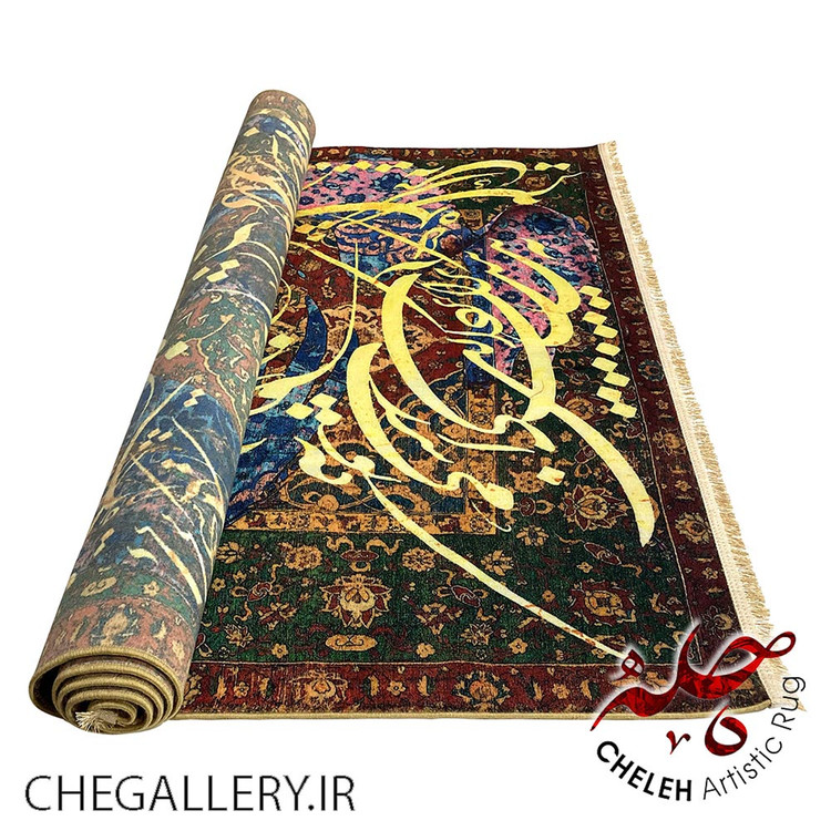 فرش معاصر آنتیک ایرانی با طرح پریشانی در تار و پود با الهام از شعر استاد فاضل نظری از گالری چارگوش 266 رول شده