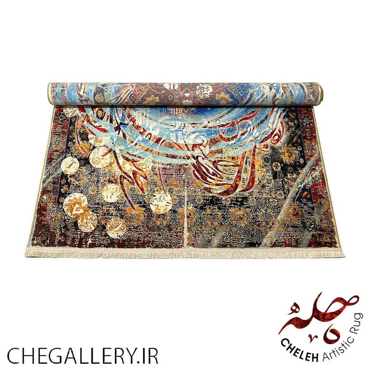 فرش چله کاشان آنتیک گرداب با شعر خیام روایتی از هستی، نیستی و جستجوی آرامش 177