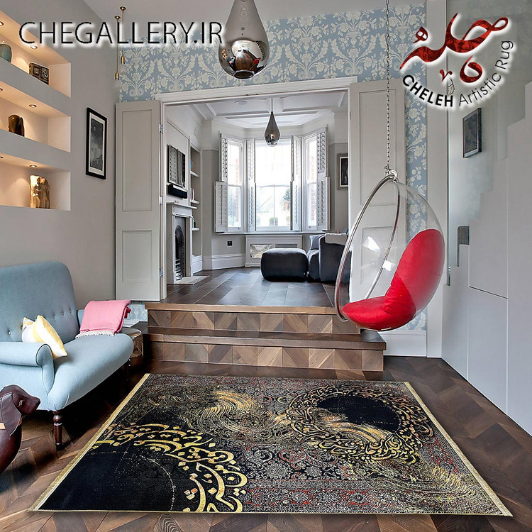 Antique Sultanabad Chele carpet with a sun and moon design and a poem by Rumi, a story of boundless and cosmic love 233 decor