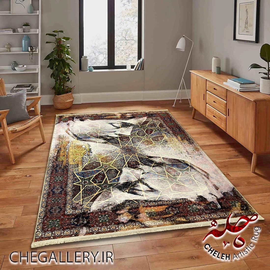 Antique Tabriz Chele Carpet with "Like Two People" Design and Rumi's Poem: A Story of Unity and Connection from Chargoosh Gallery 344 decor