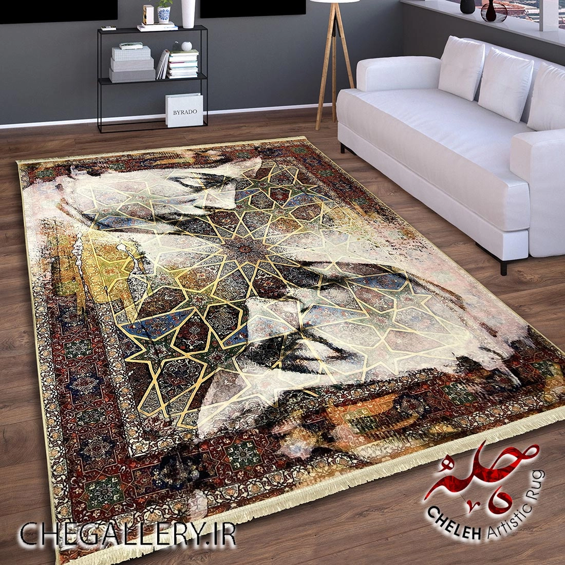 Antique Tabriz Chele Carpet with "Like Two People" Design and Rumi's Poem: A Story of Unity and Connection from Chargoosh Gallery 344 decor