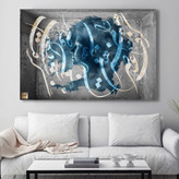 تابلو نیمرخی در میان ابر و قابی بتنی با شعر مولانا از گالری چارگوش